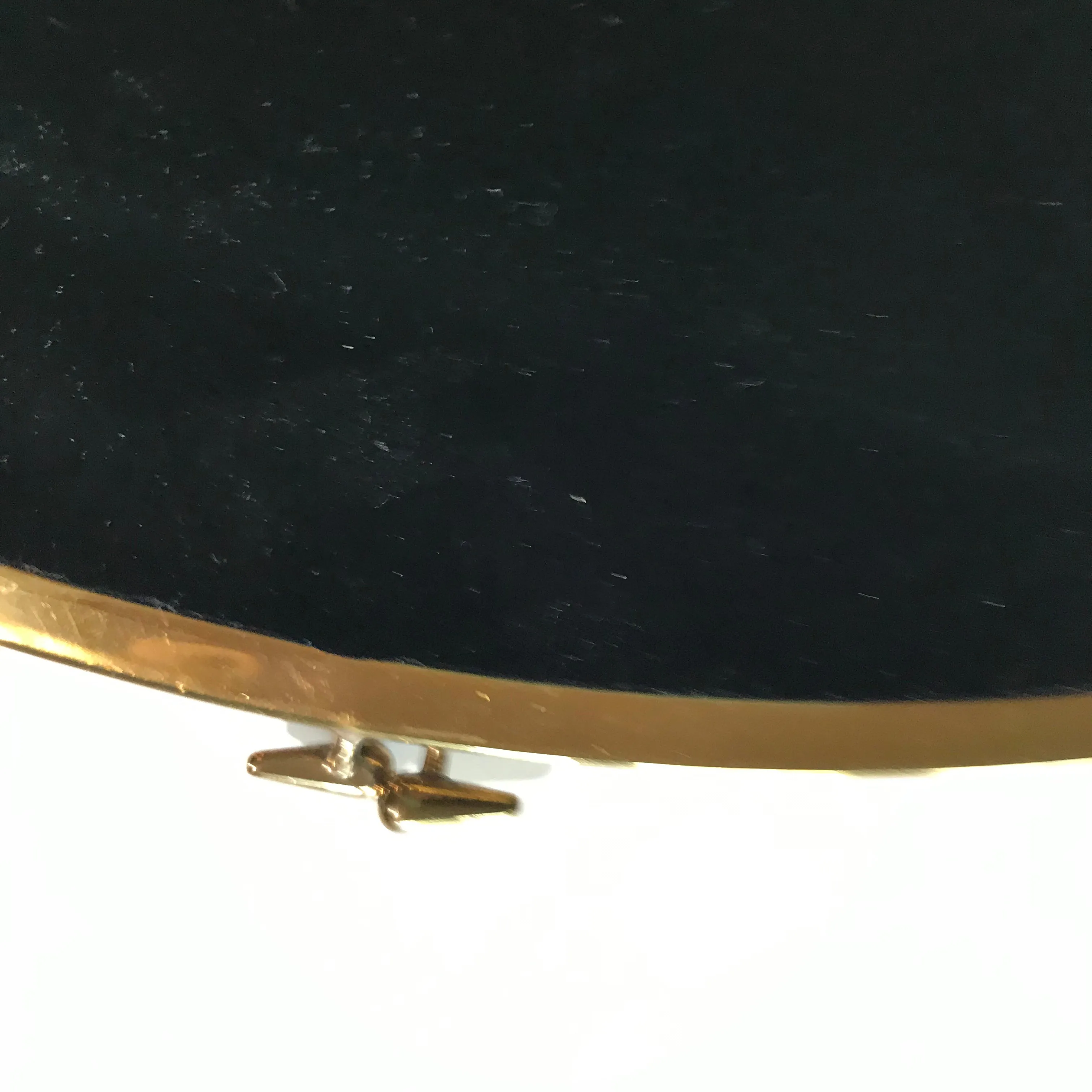 Black Velvet Gold Tone Framed Evening Handbag circa 1960s