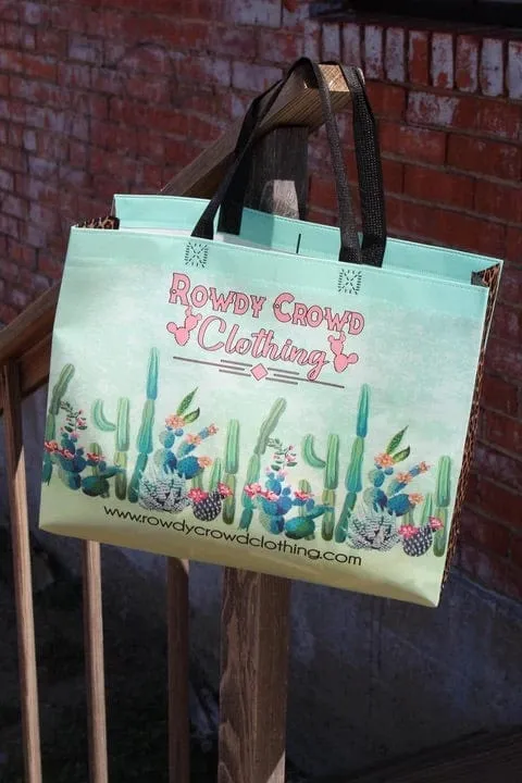 XL Cactus crazy canvas tote bag